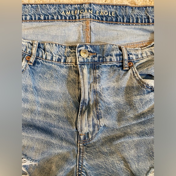 American Eagle AE Super High Rise Baggy Wide Leg Jeans Size 16 Regular - Picture 4 of 7